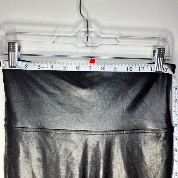 SPANX Faux Leather Leggings Black Size L High Rise Stretch - Picture 12 of 14